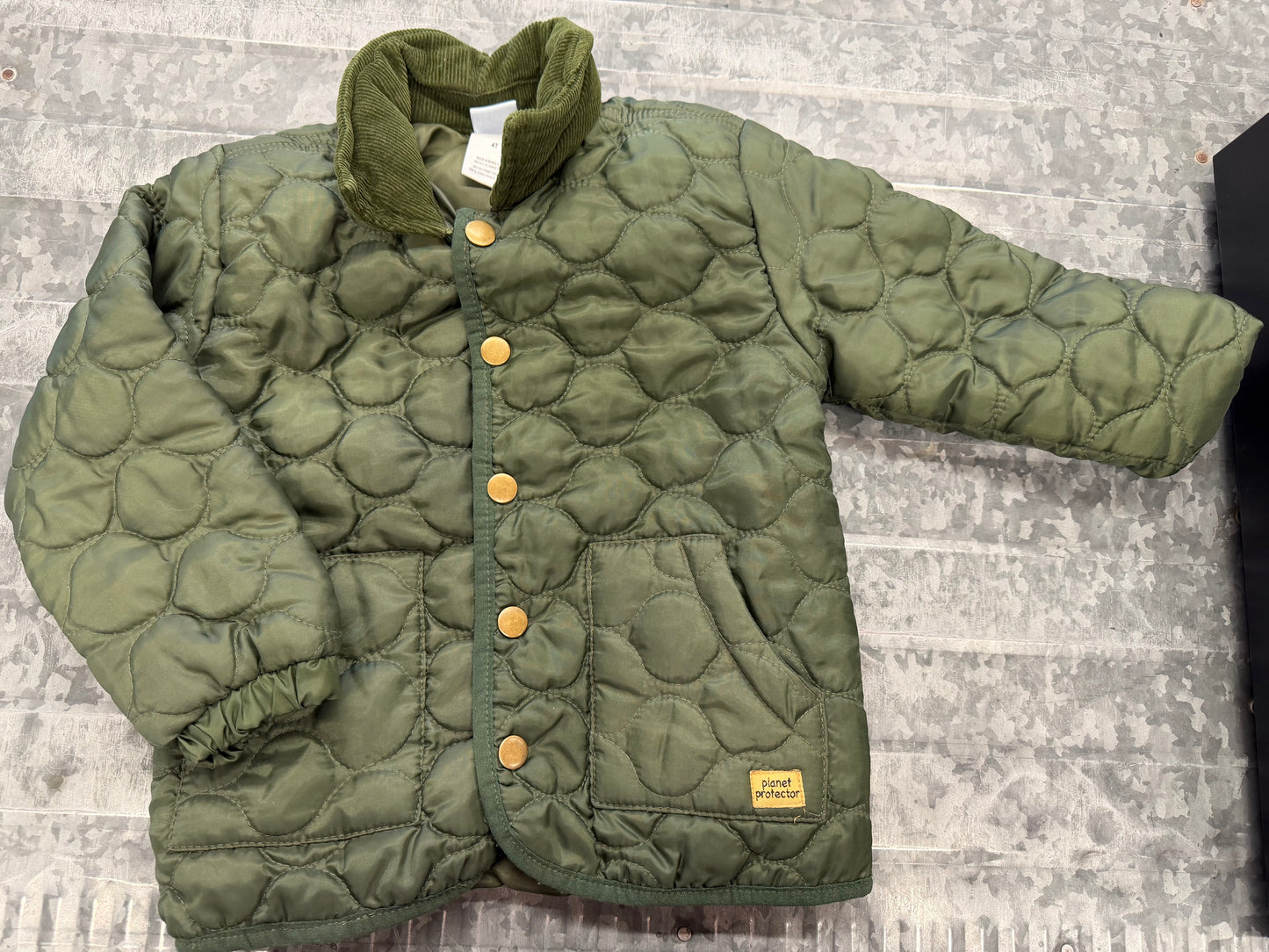 Little Lad Green Quilted Jacket - 4