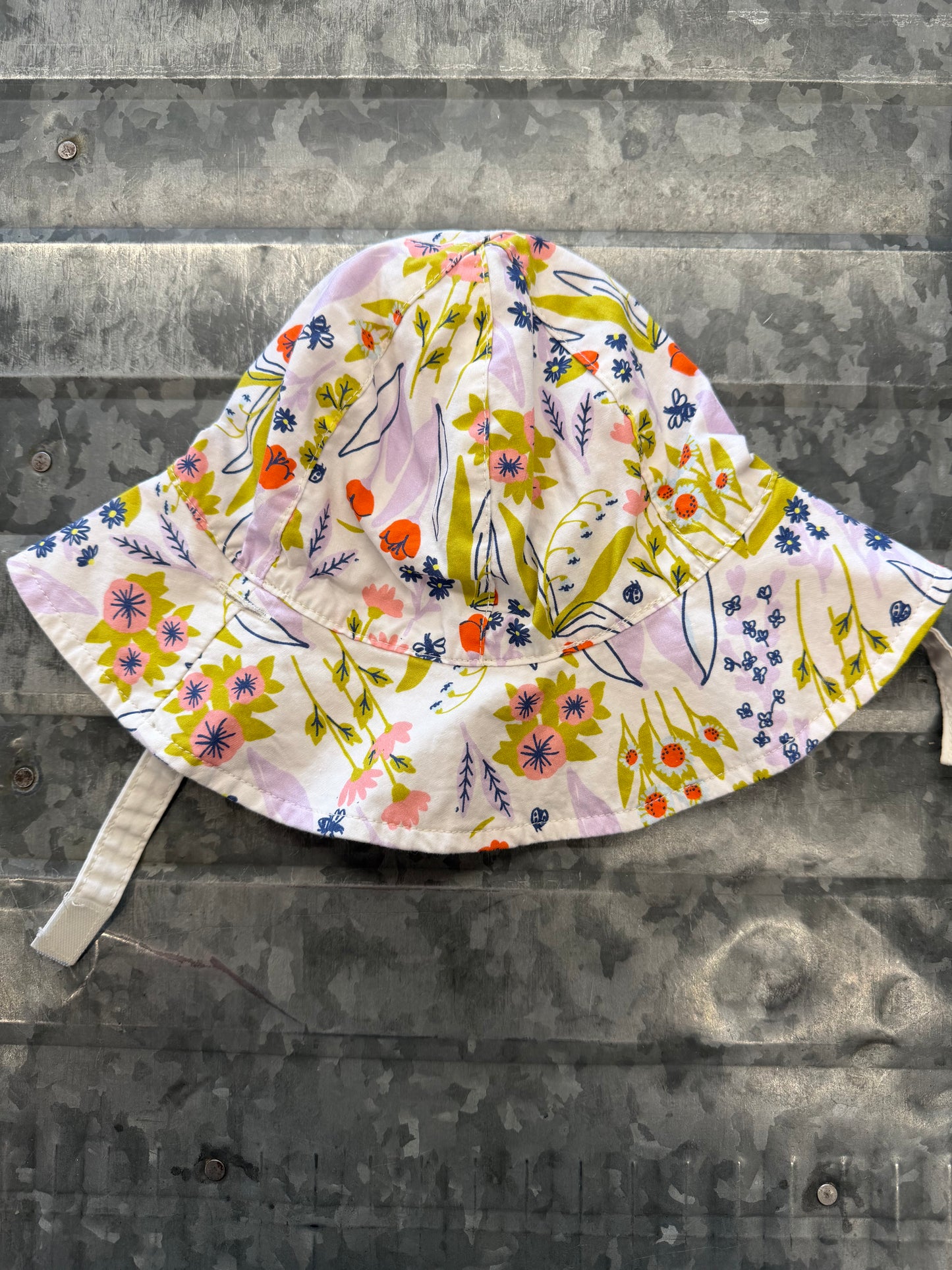 Floral Print Sun Hat - 0/6M