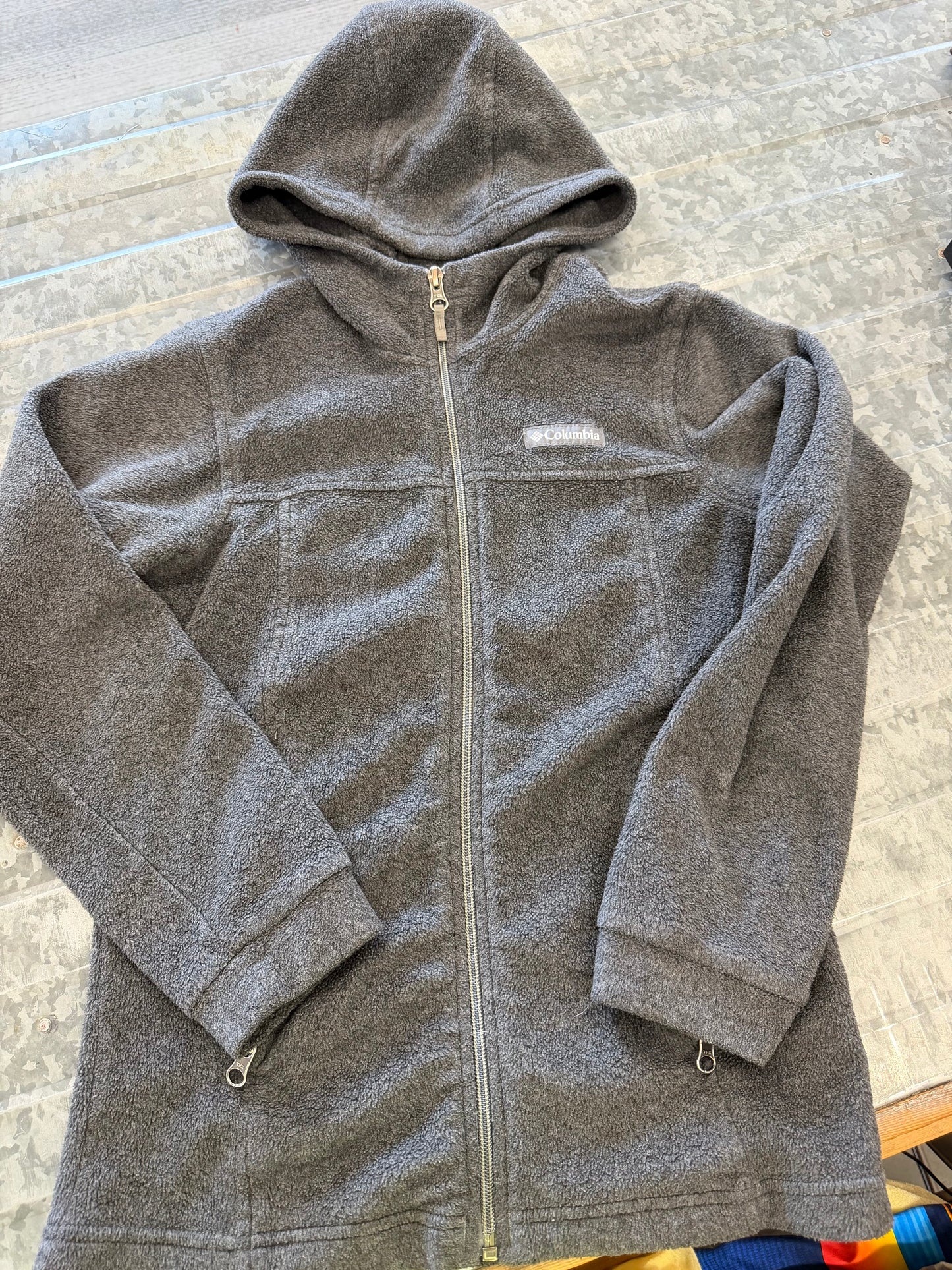 Columbia Fleece Grey Zip-Up - 10/12
