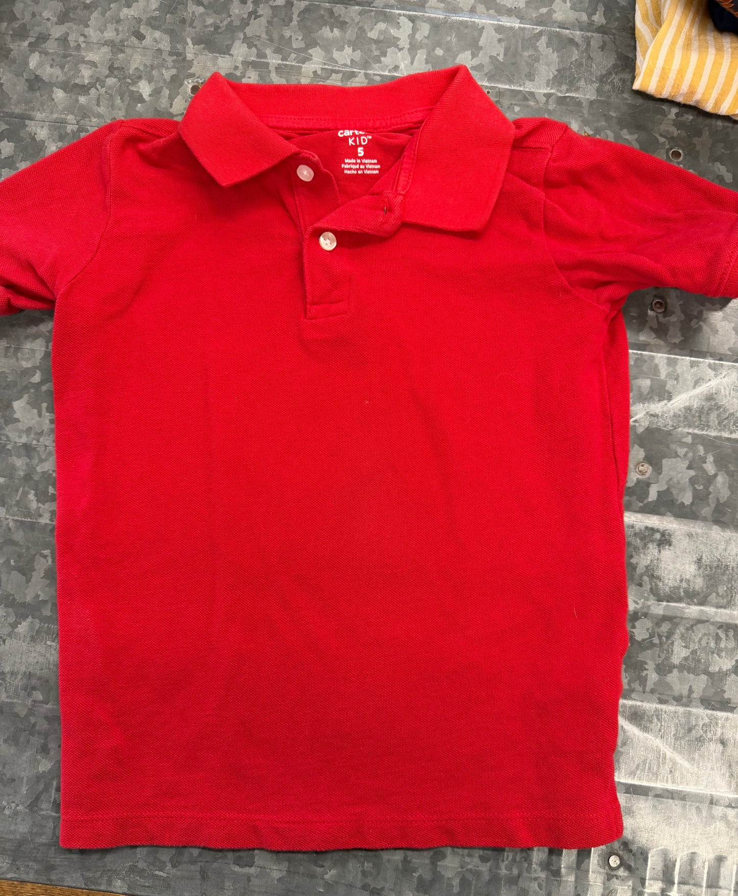 Carter Kids Red Collared Shirt - 5