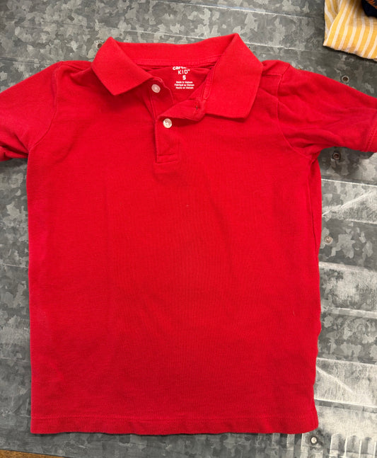 Carter Kids Red Collared Shirt - 5