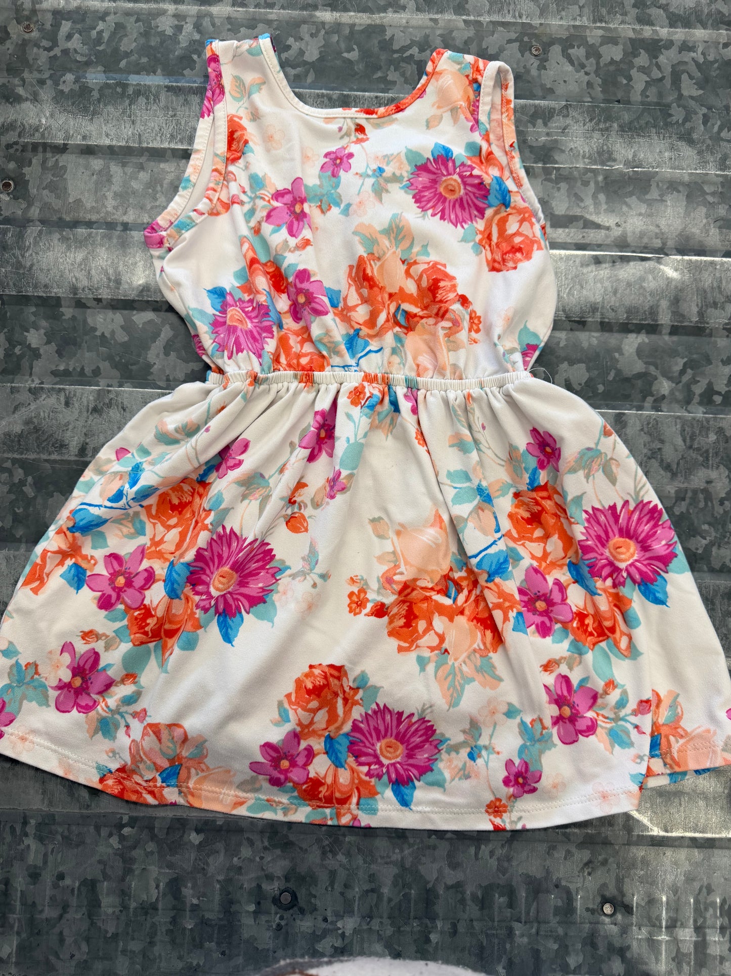 Heart & Arrow Rose Print Dress - 4T