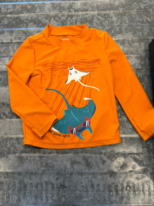 Carter Orange Rashguard Shirt - 3T