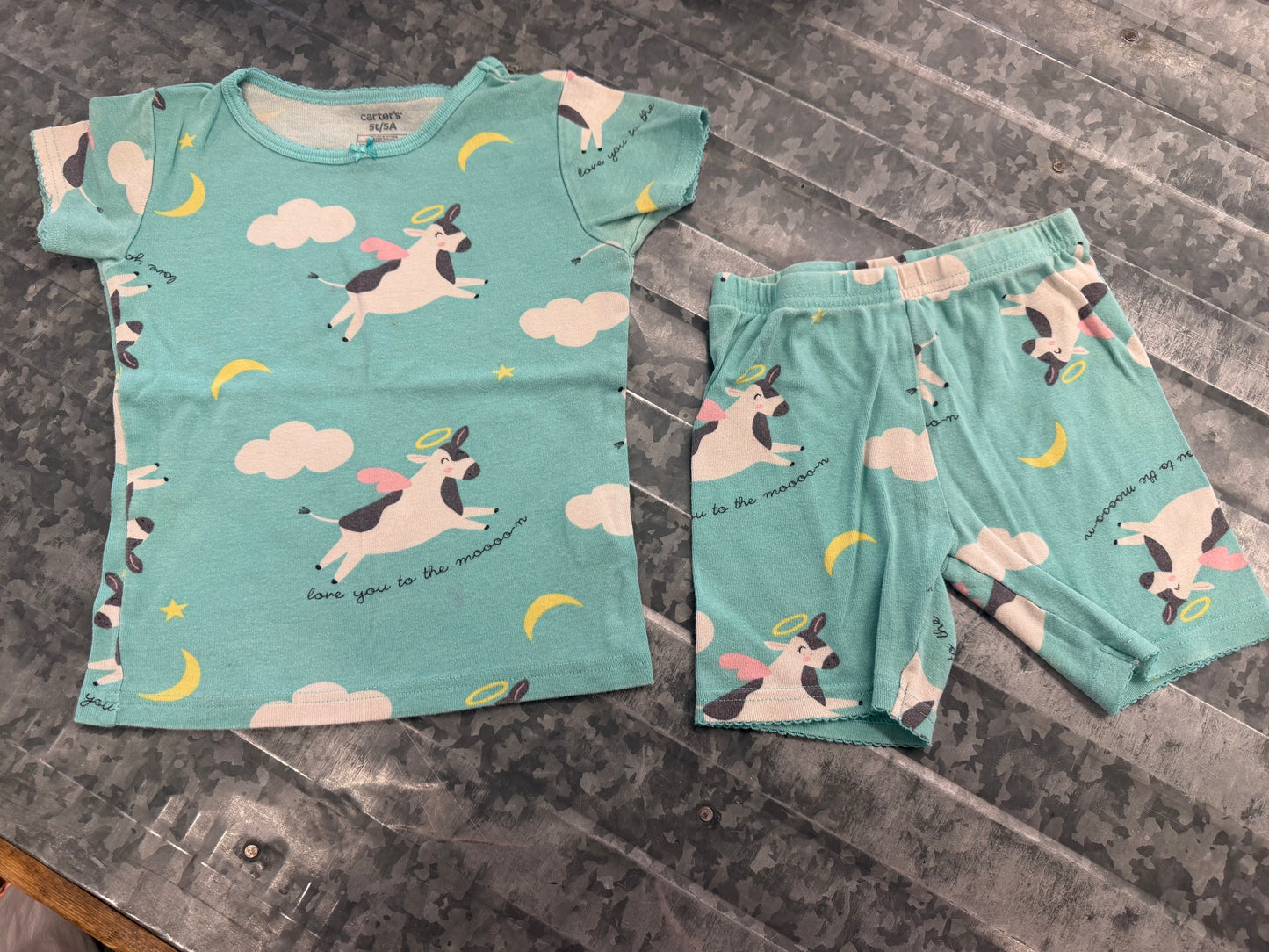 Carter Blue Cow PJ Set - 5