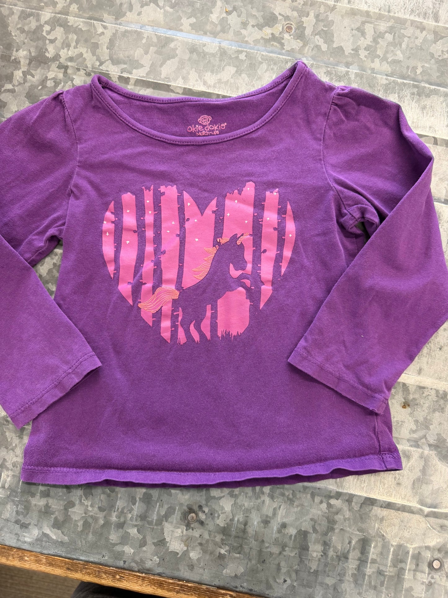 Okie Dokie Purple LS Shirt - 3Y
