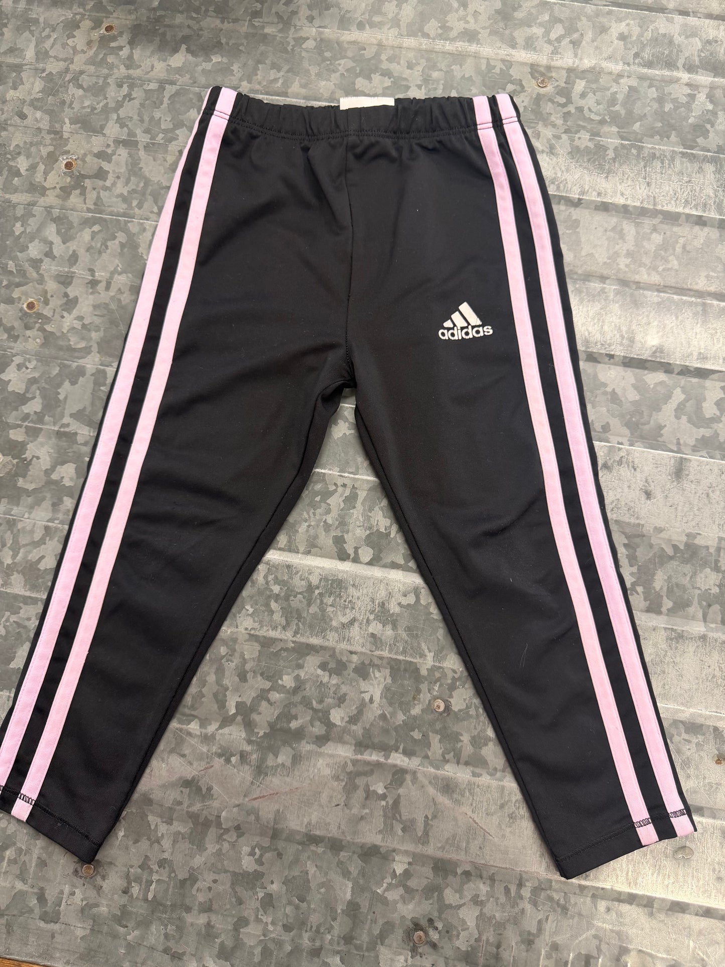 Adidas Pink Stripe Leggings - 4T
