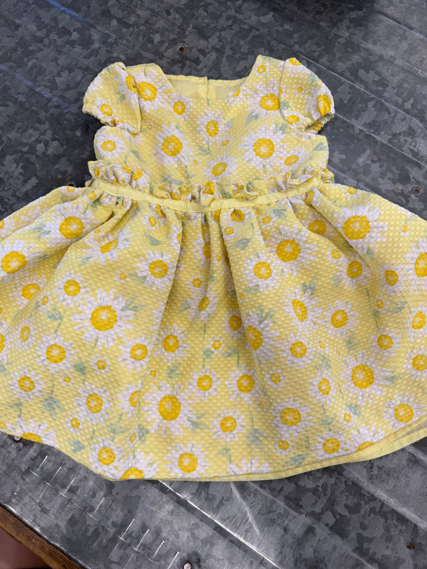 Nannette Yellow Flower Dress - 12M