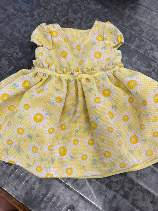 Nannette Yellow Flower Dress - 12M