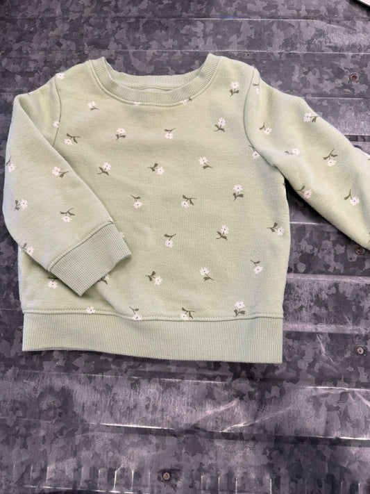 Cat&Jack Green Floral Sweater - 12M