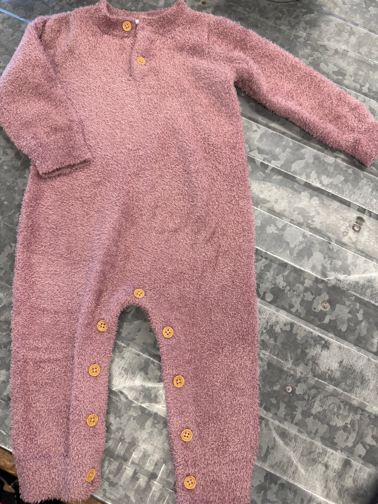 Mauve Fuzzy Bodysuit - 18M