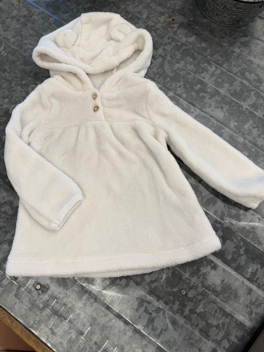 COM White Fuzzy Sweatshirt - 12M