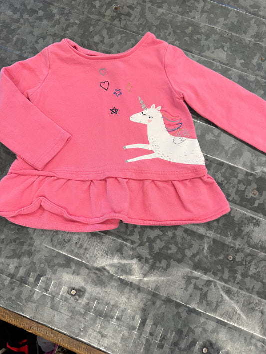 Carter Unicorn Ruffle Blouse - 12M