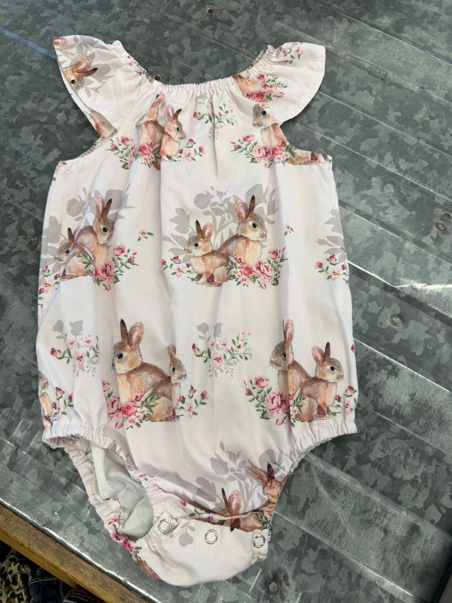 Easter Bunny Ruffle Onesie - 2/3