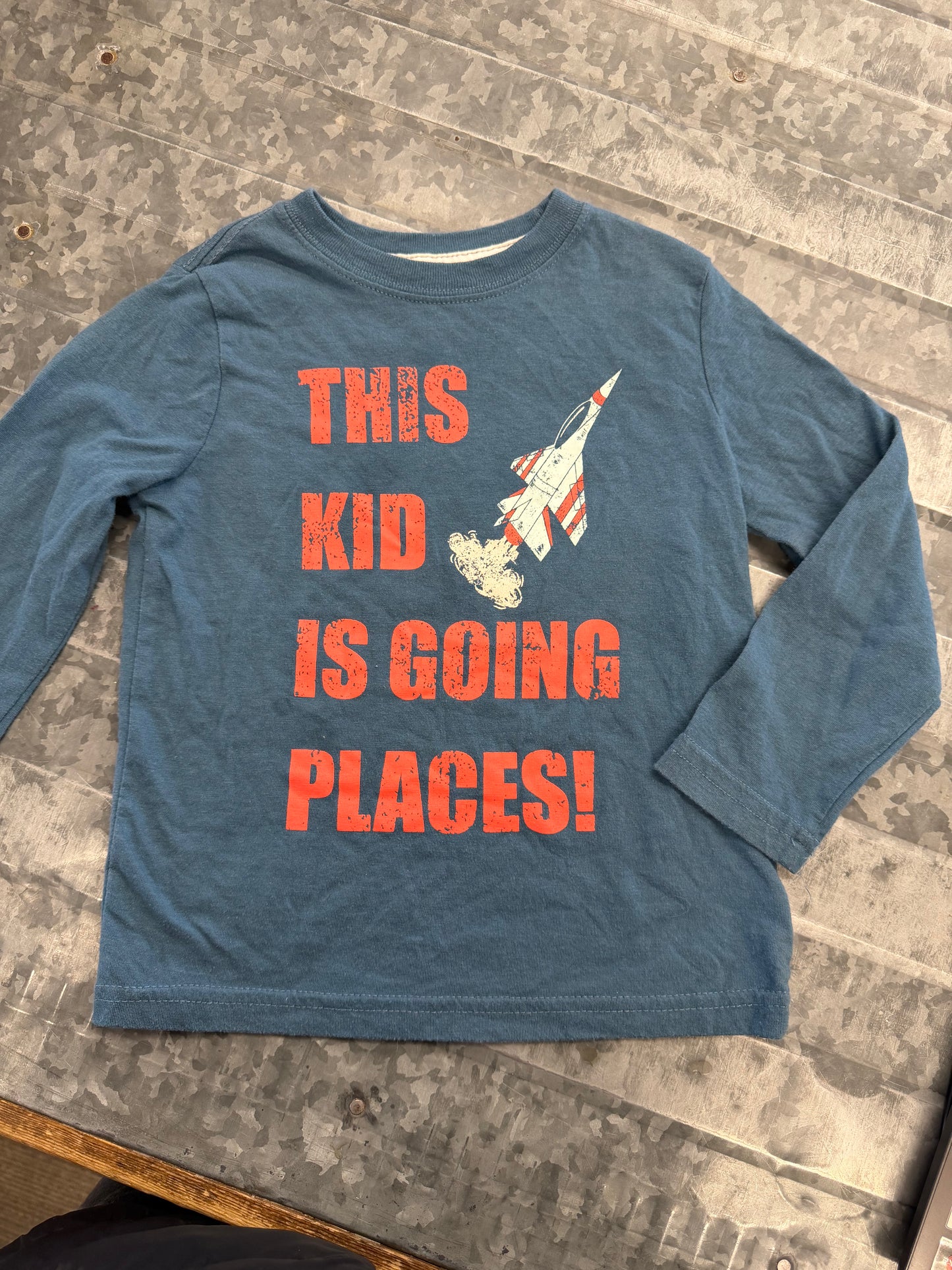 Okie Dokie LS Blue Shirt - 3T