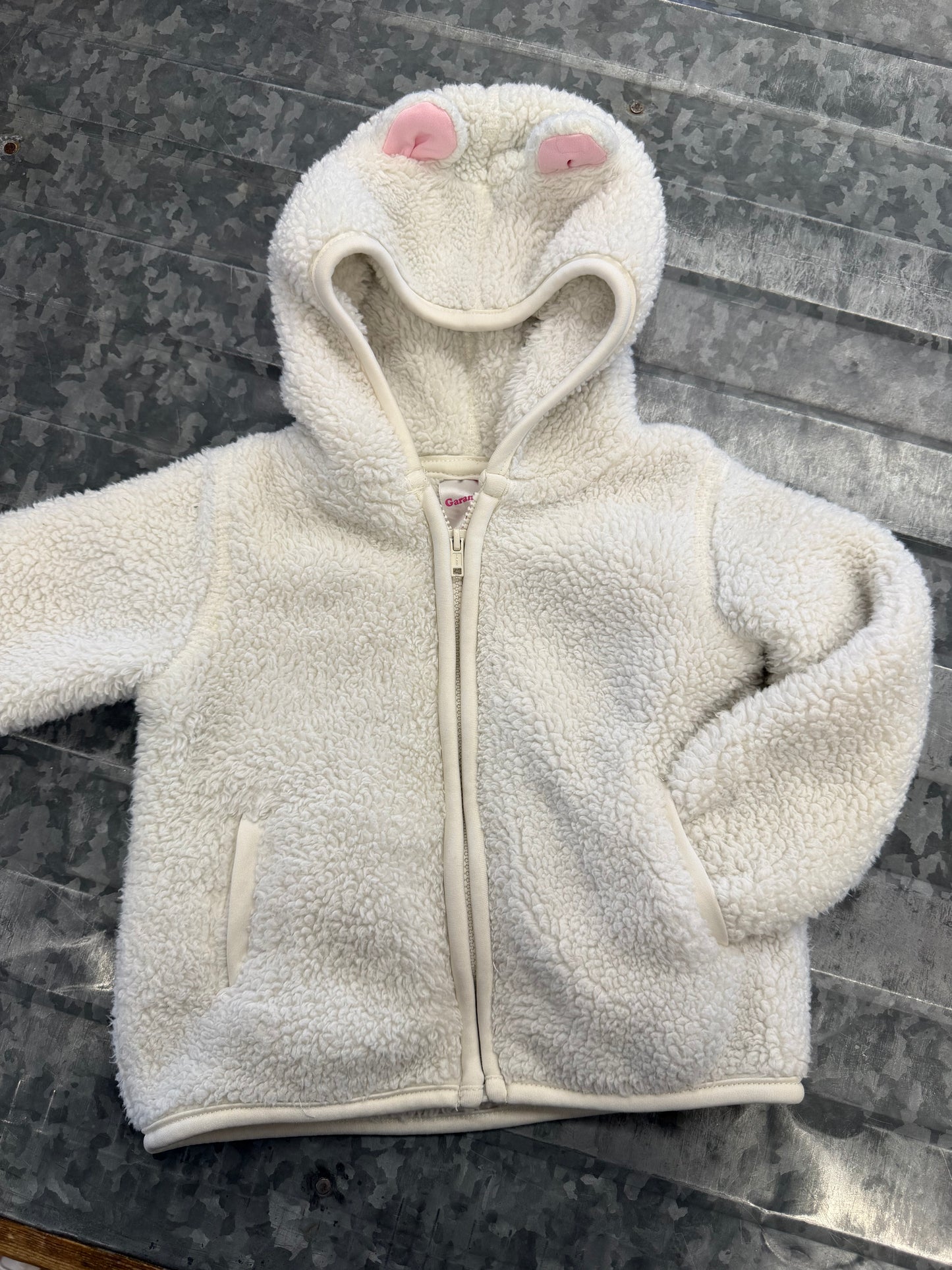 Garanimal White Fuzzy Sweatshirt - 12M
