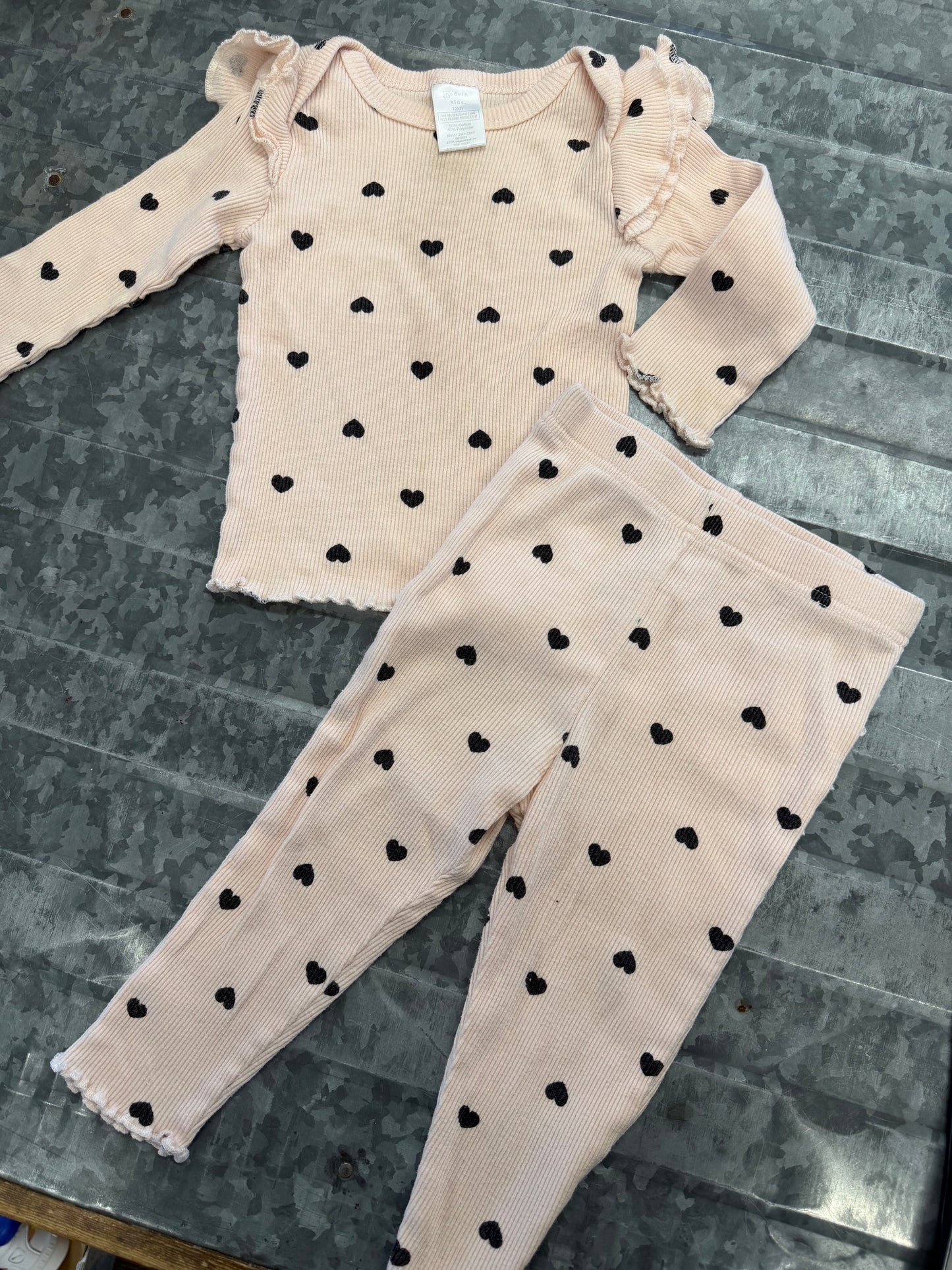 Modern Kids Pink Heart Set - 12M
