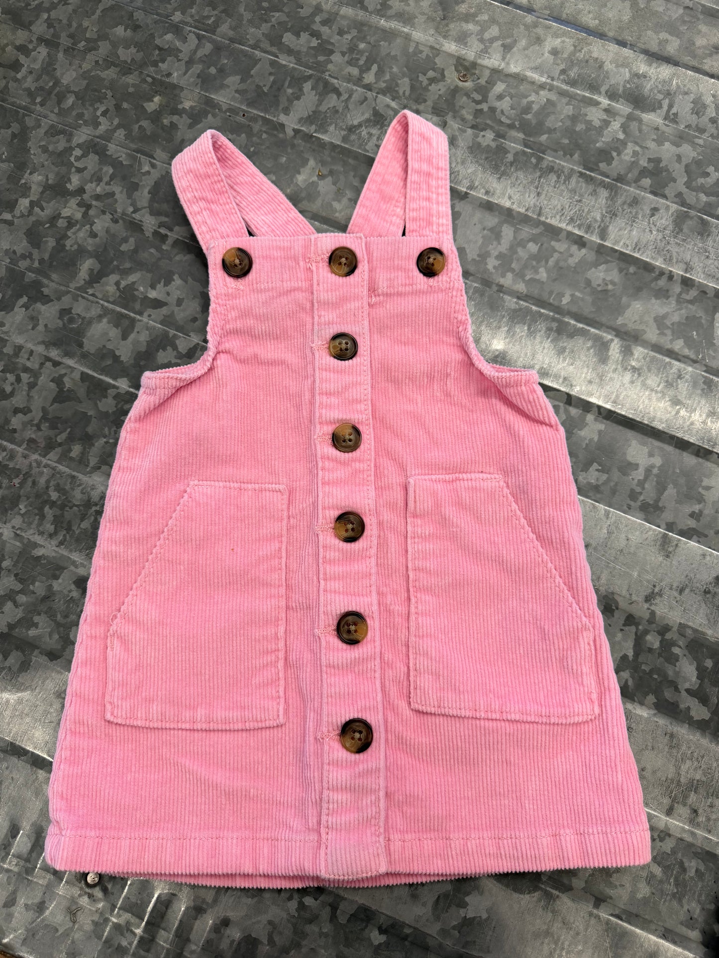 WN Pink Corduroy Overall Skirt - 18M