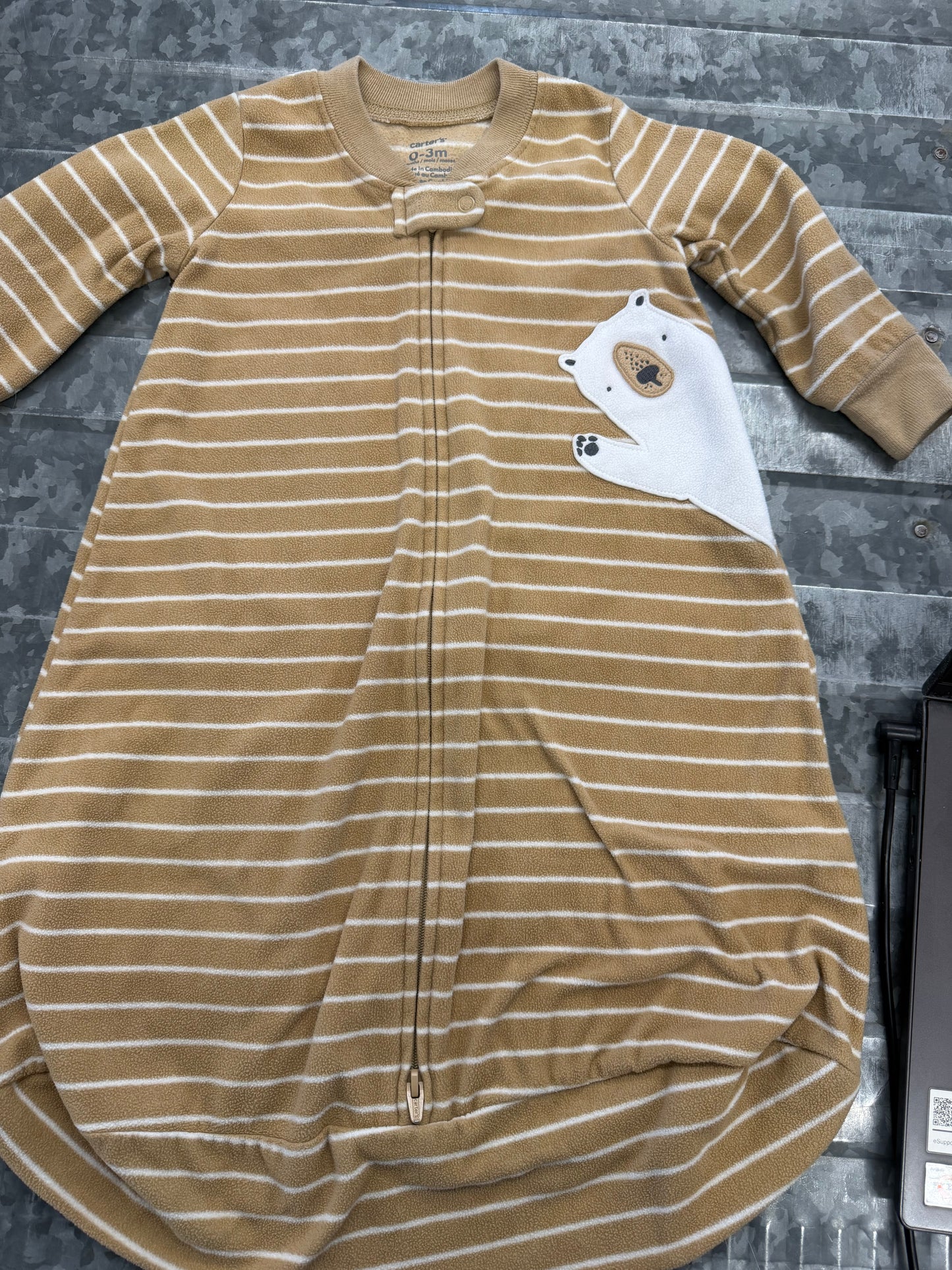 Carter Bear Striped Sleep Sack - 0/3M