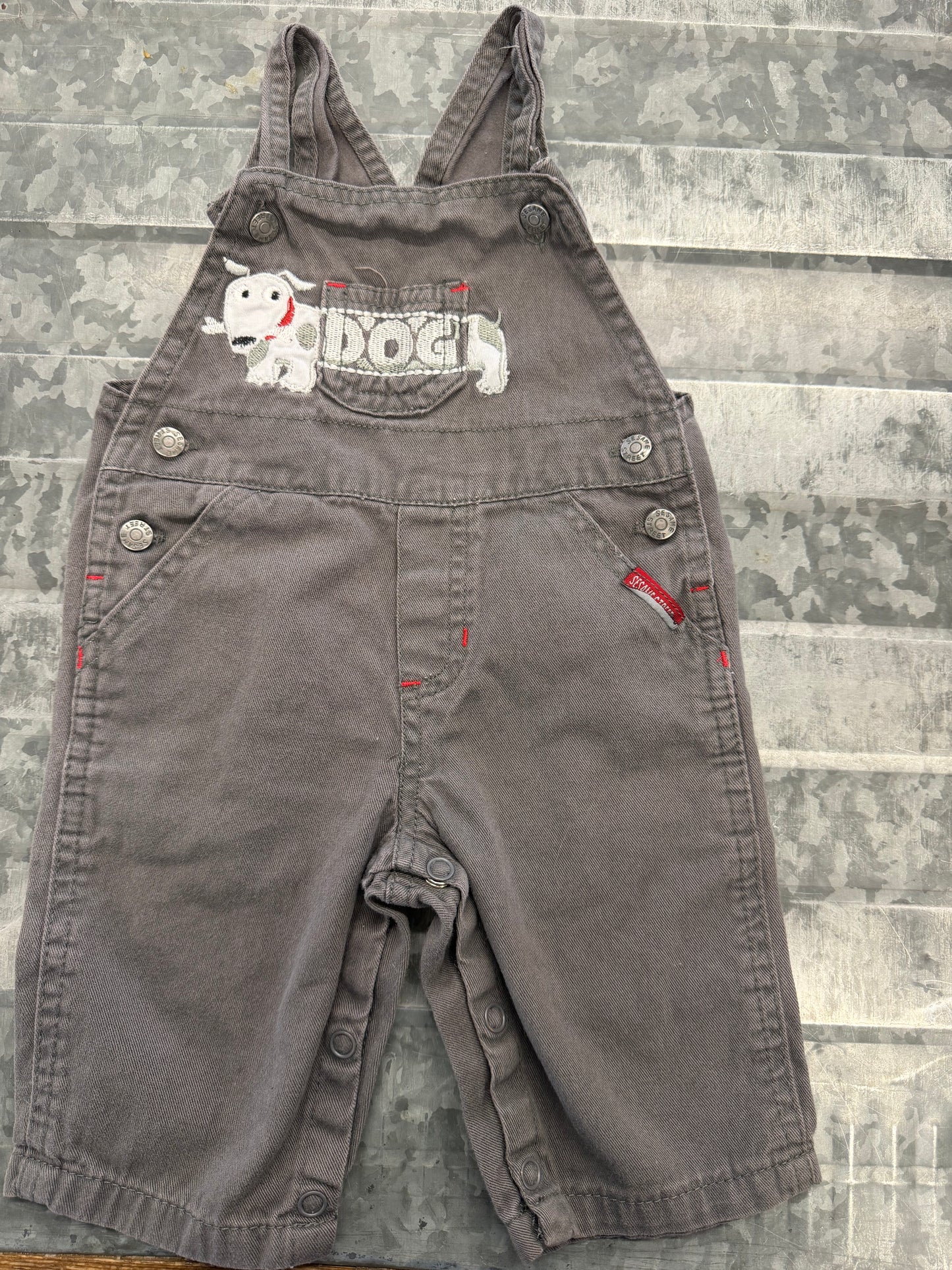 DOG Grey Overalls - 3/6M