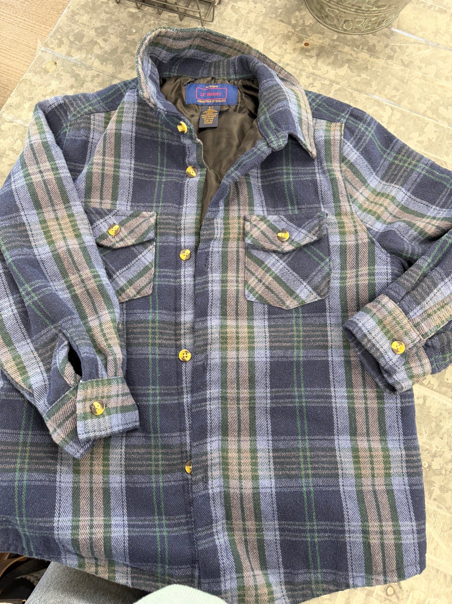 Lil Hickory Flannel Button Jacket - 6/7