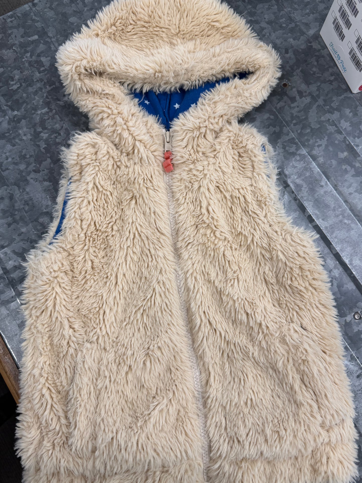 Mini Boden Faux Fur Vest - 4-5Y