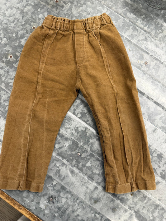 Vintage Brown Cotton Pull-On Pants - 24 M