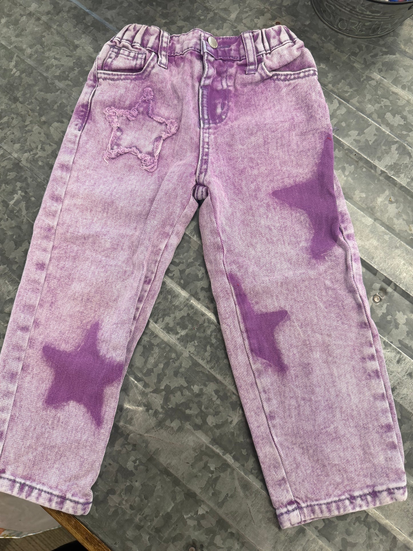 Shein Purple Star Jeans - 4Y