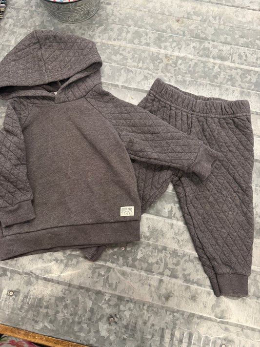 Carter Grey Quilted Set - 12M