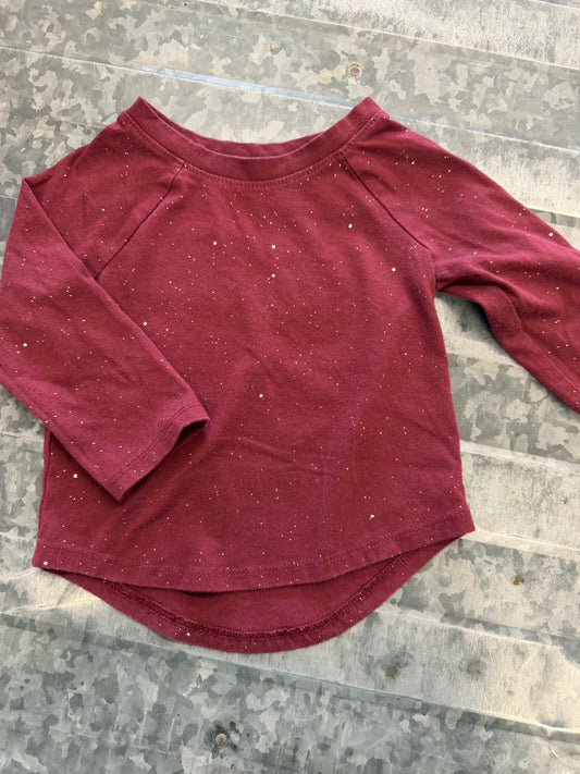 Cat&Jack LS Burgandy Shirt - 12M