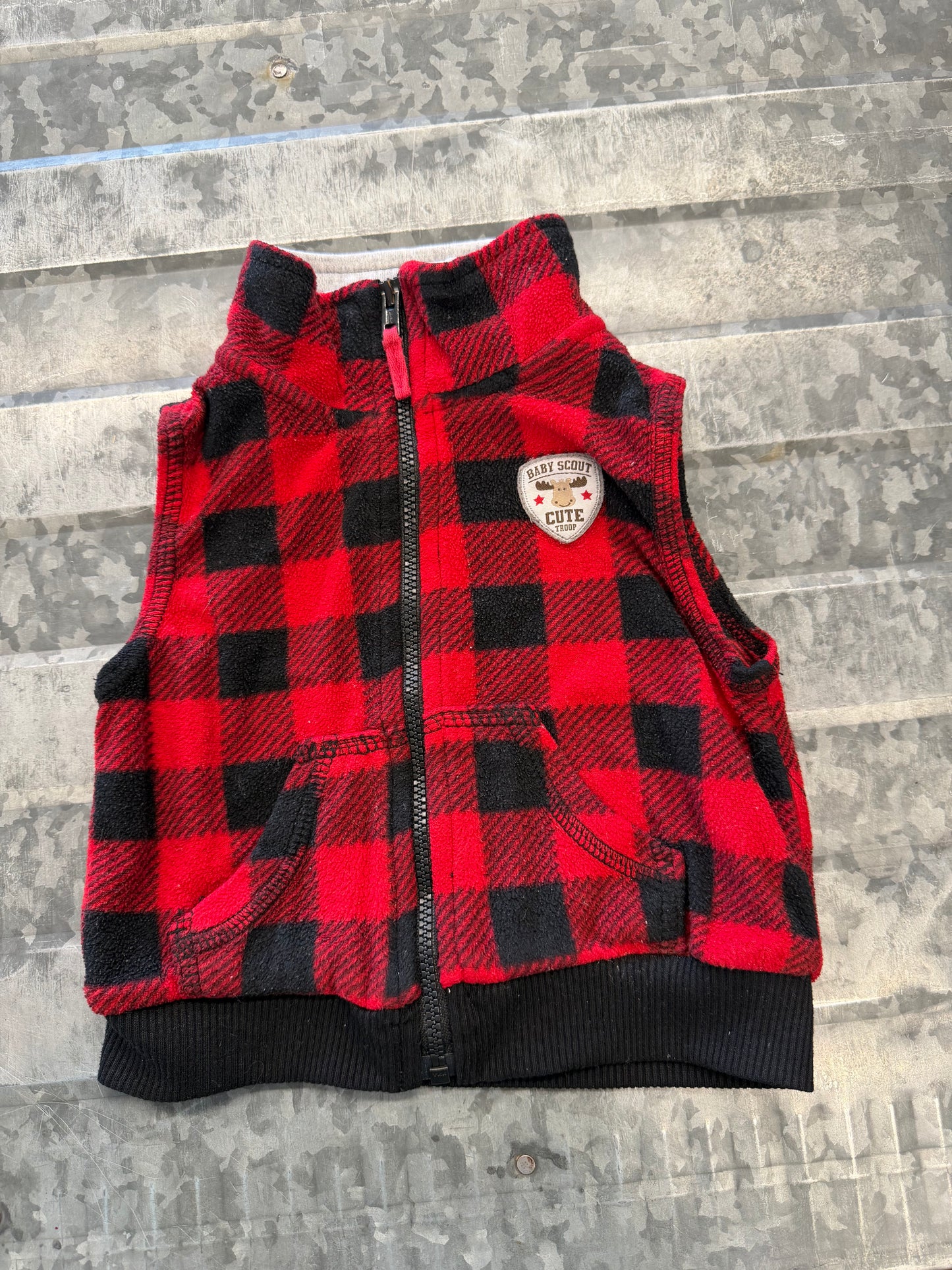 Carter Buffalo Plaid Vest - 12M