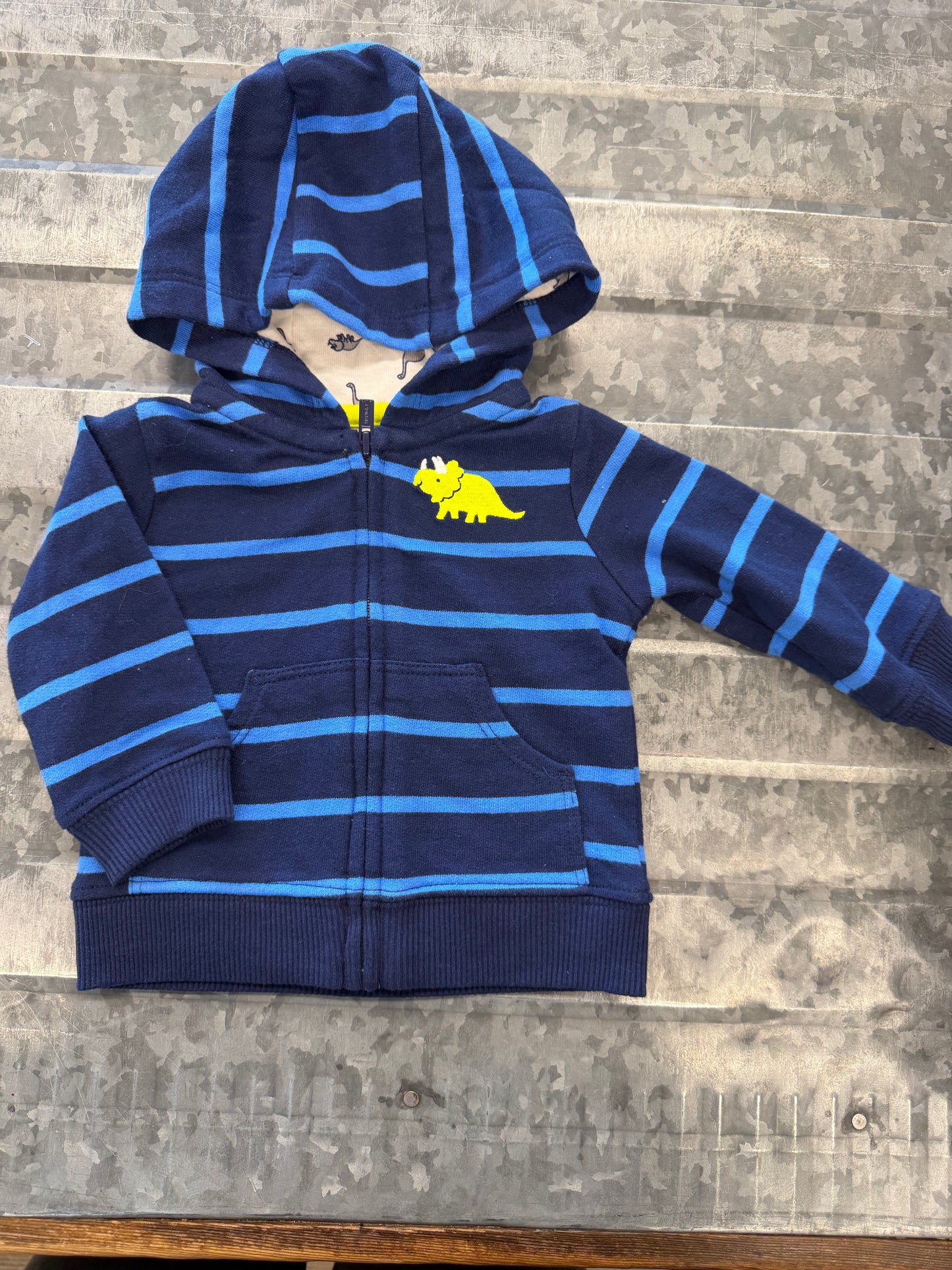 JOY Blue Striped Zip-Up Sweatshirt - 3M