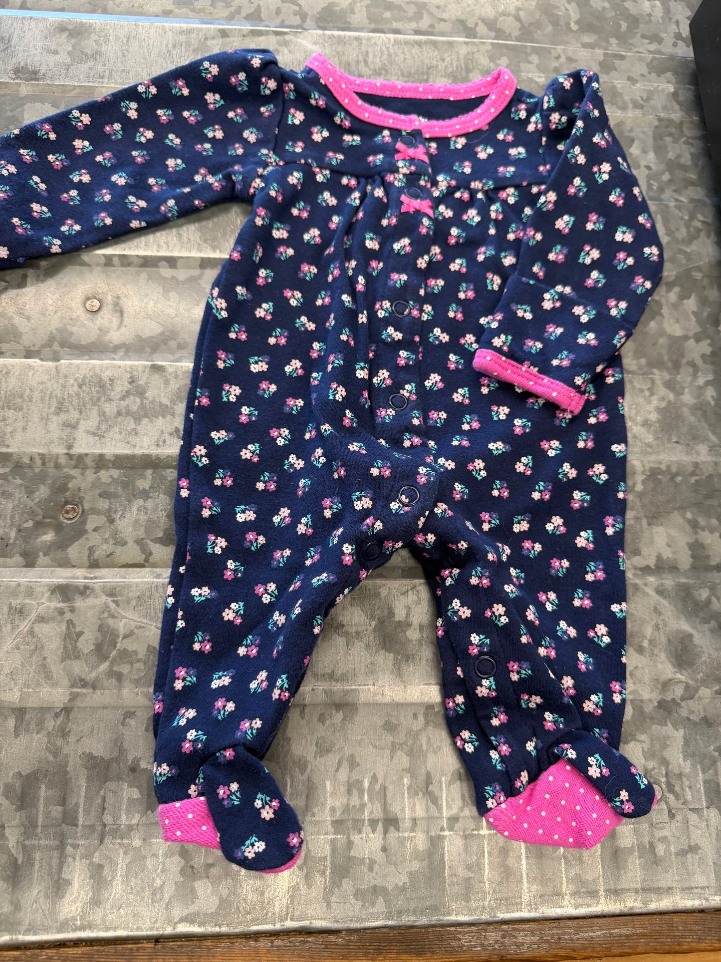 Carter Blue Floral Bodysuit - NB