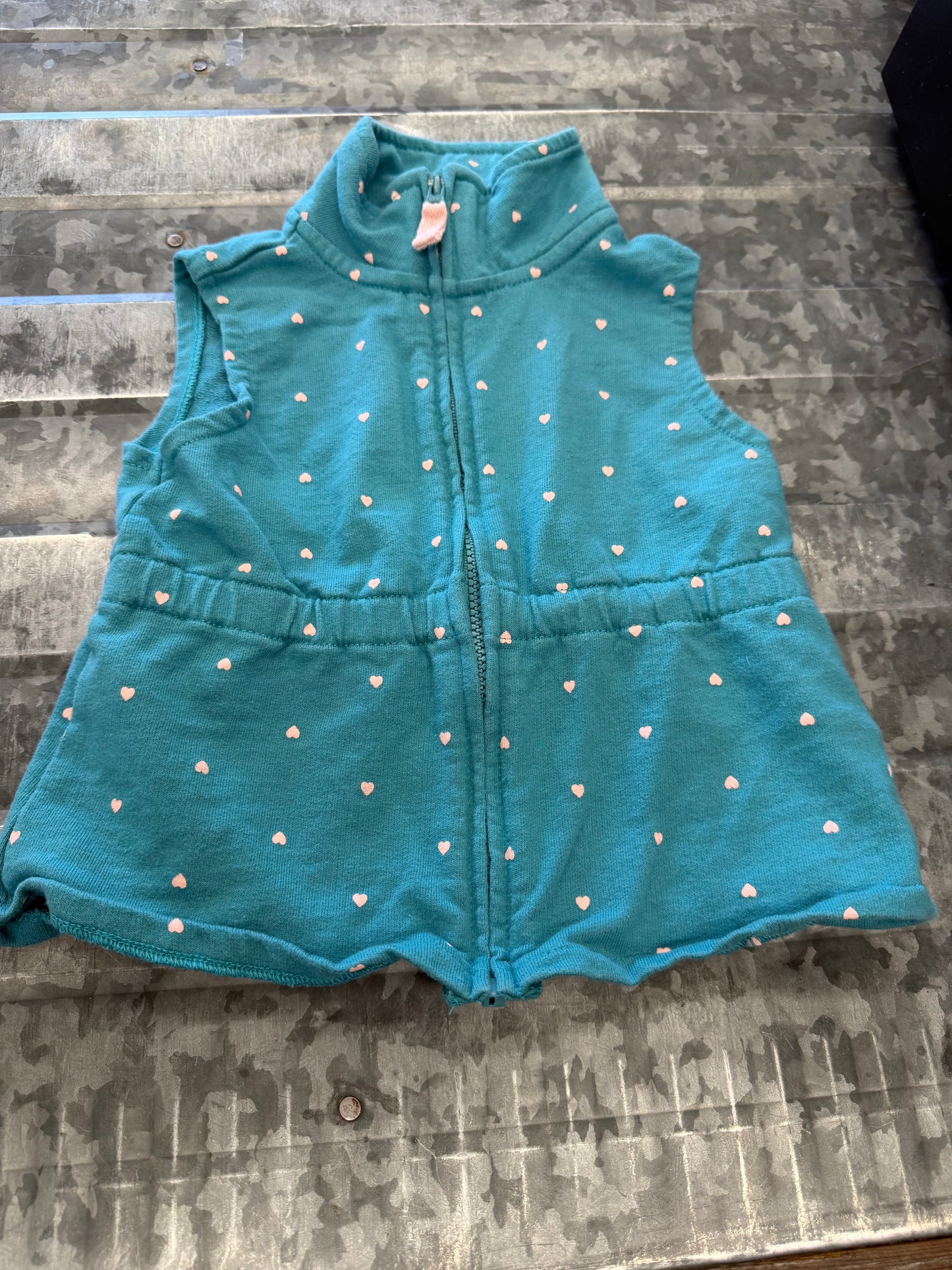 Carter Teal Heart Vest - 12M