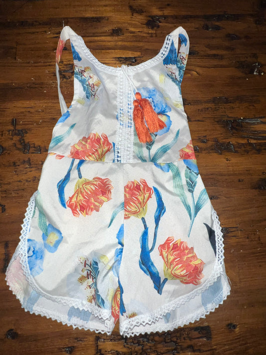 Burnt Orange Floral Romper - 2/3