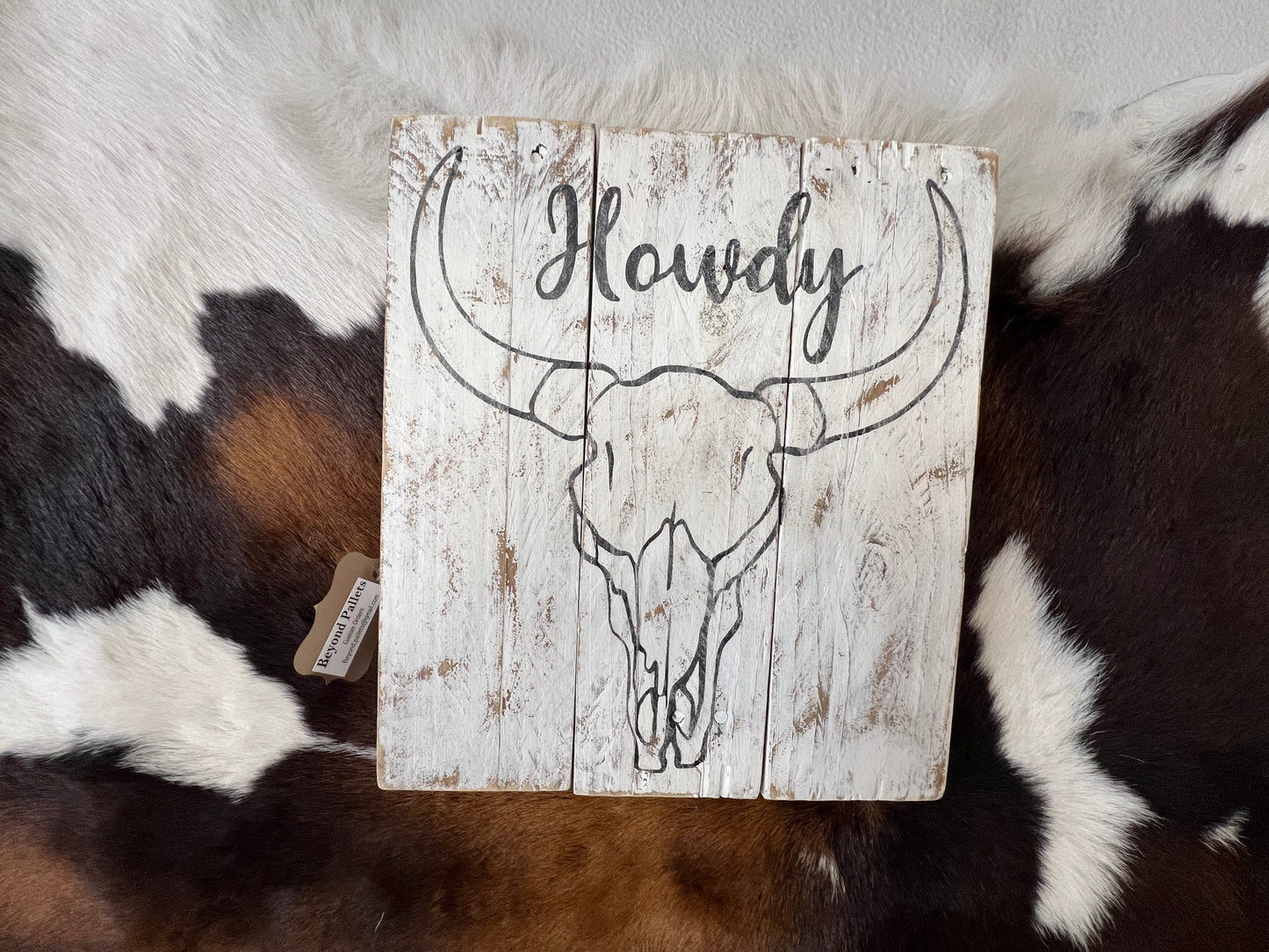 Howdy Steer Head Wood Sign