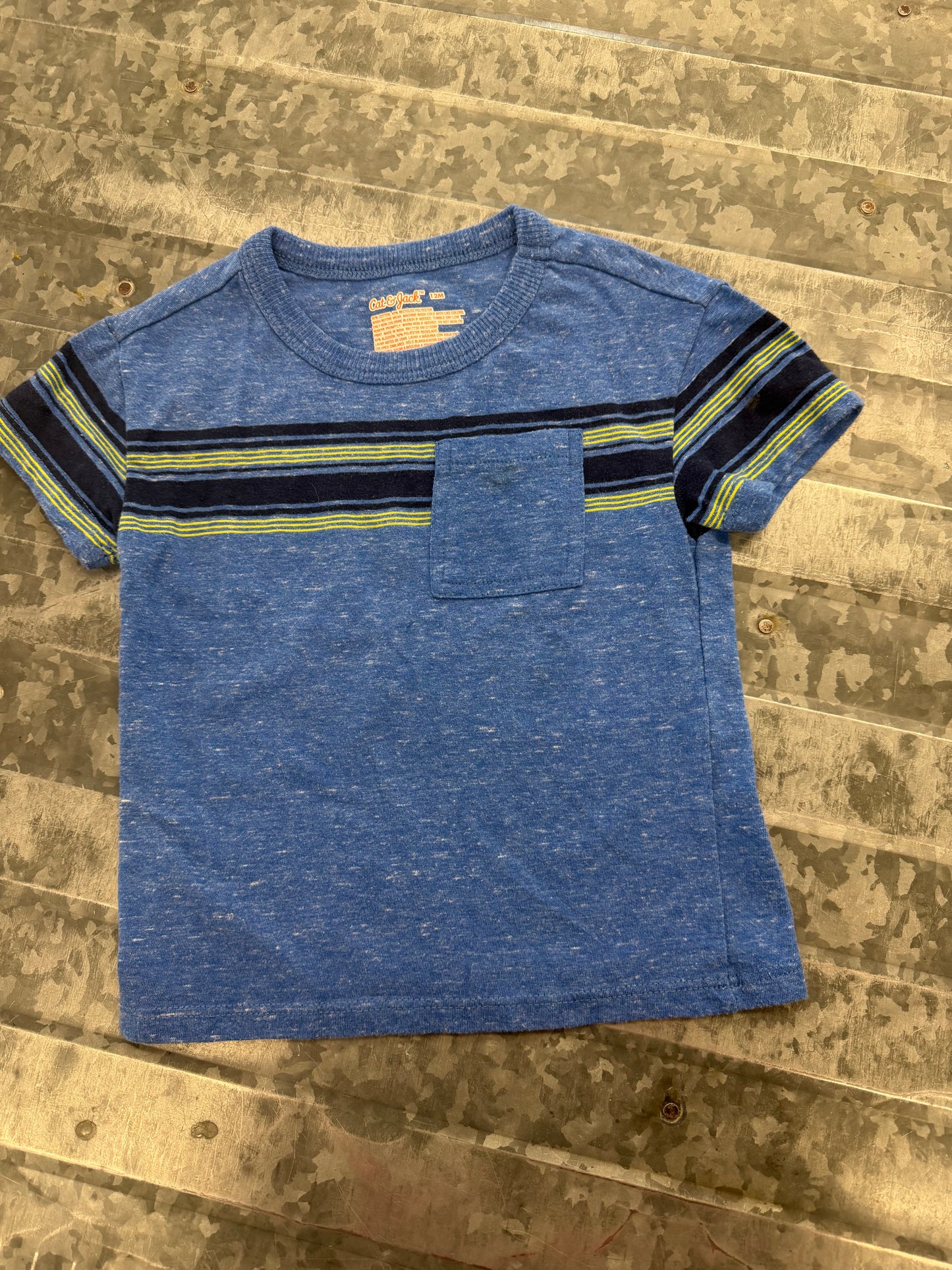 Cat&Jack Blue SS Shirt - 12M