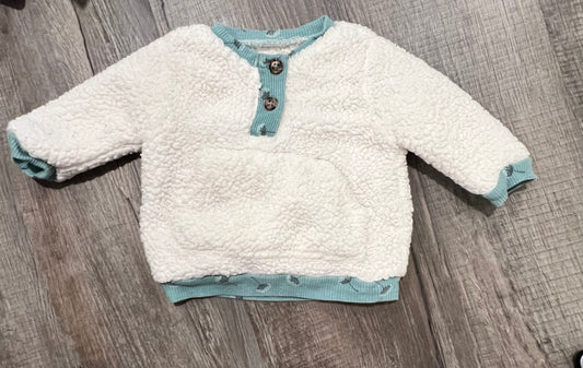 Sherpa Blue Floral Sweater - 6M