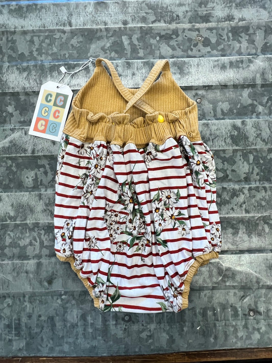 NWT Red Striped Romper- 6/9M