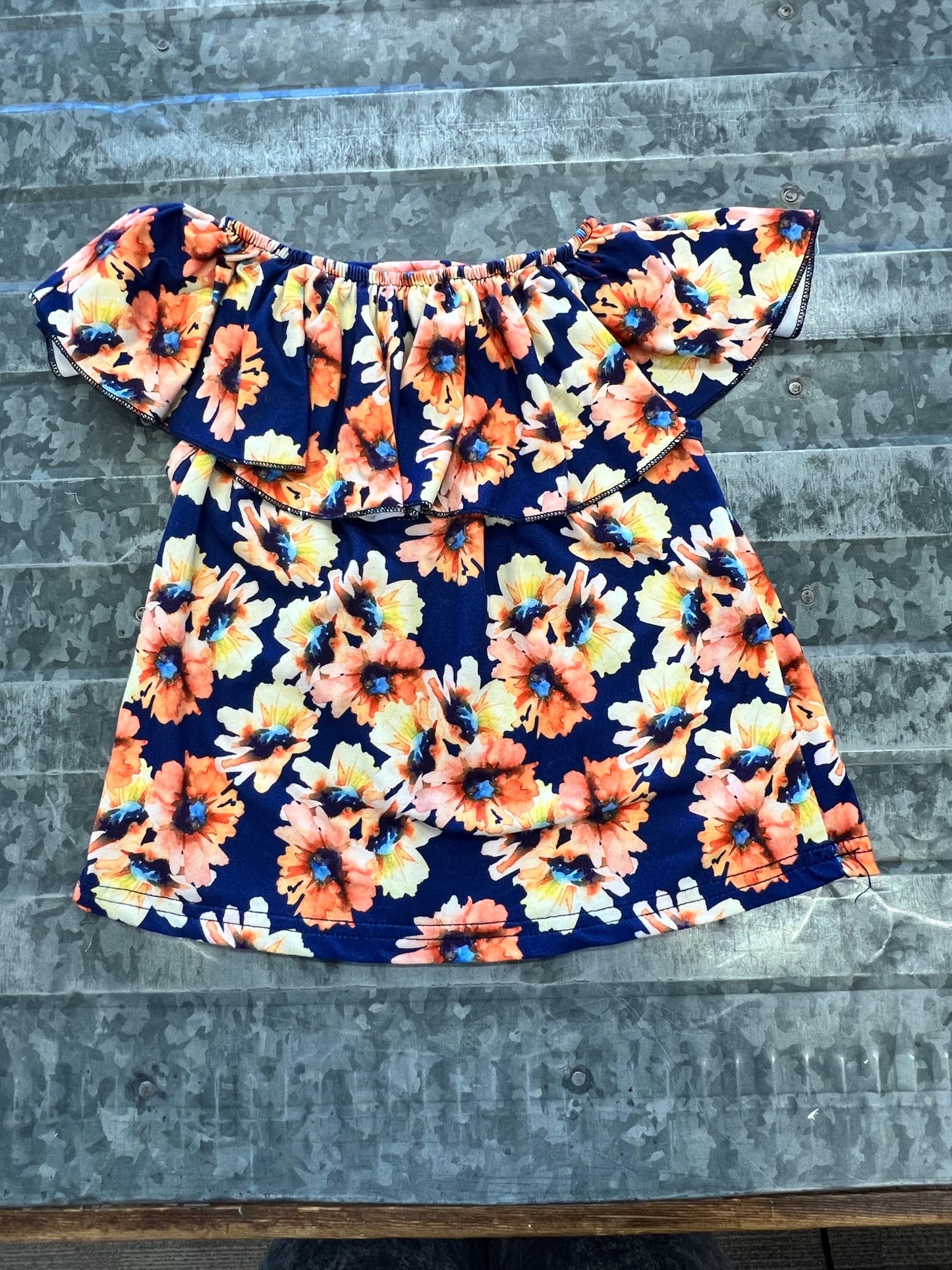 Ruffle Floral Cap Sleeve - S(4/5)