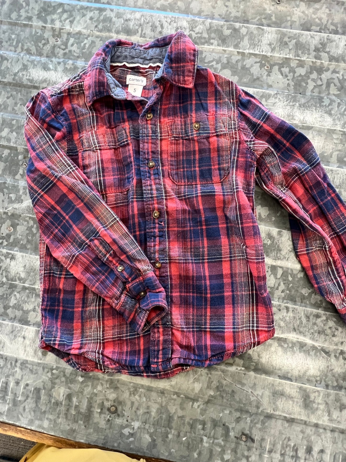 Carter Plaid Button Up - 5T