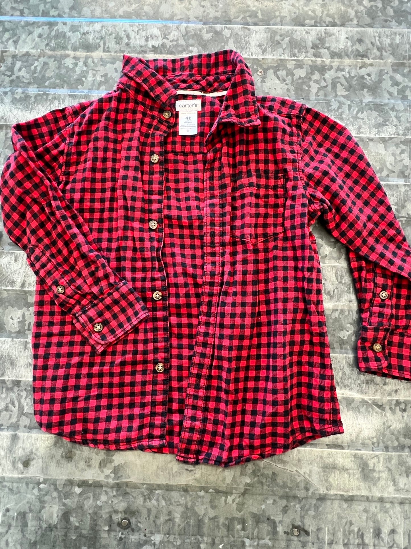 Carter Plaid LS Button Up - 4T