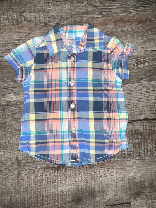 Carter's Pastel Plaid Button Down-6M