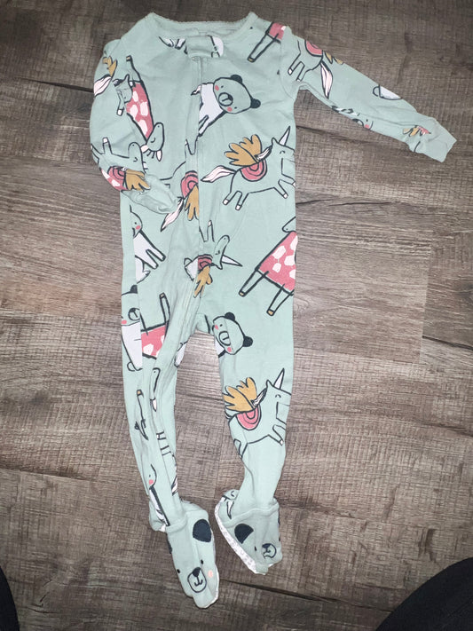 Carter Unicorn Animal Print Jammies - 12M