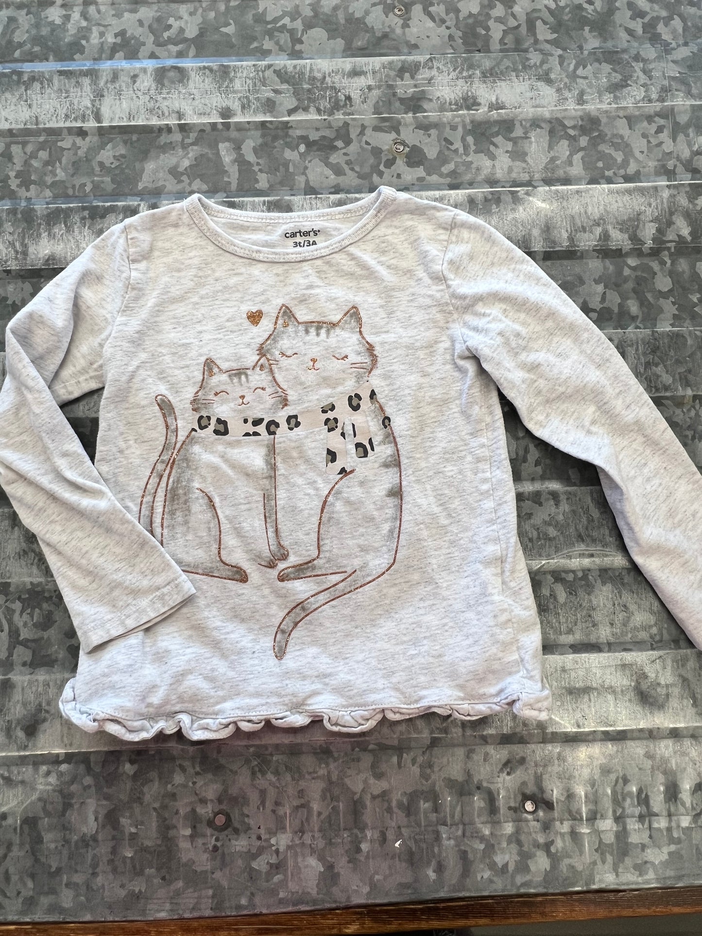 Carter LS Cat Shirt - 3T