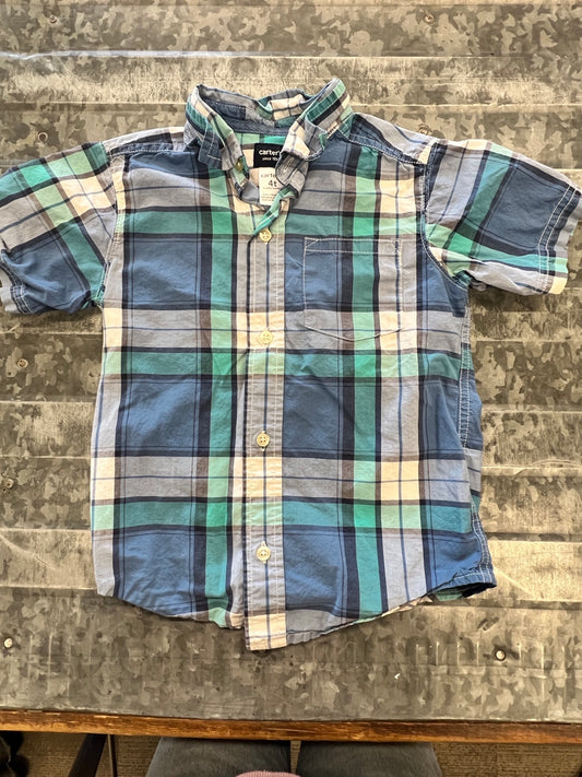 Carter Plaid SS Shirt - 4T