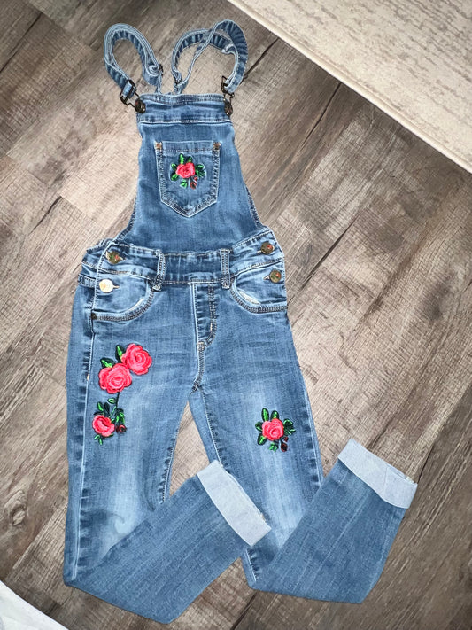 Greffy Jeans Embroidered Overalls - 7/8