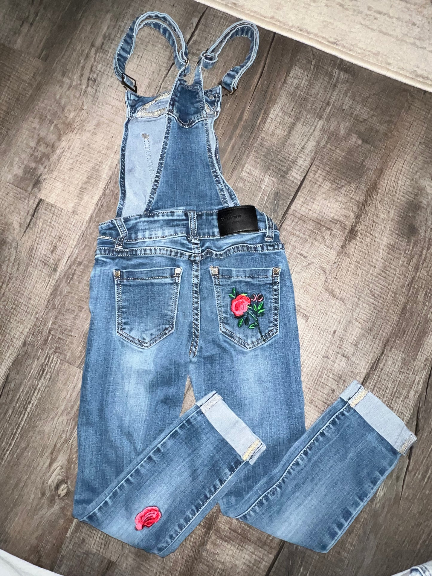 Greffy Jeans Embroidered Overalls - 7/8