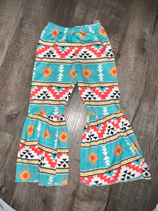 Aztec Bell Bottom Pants - 2T