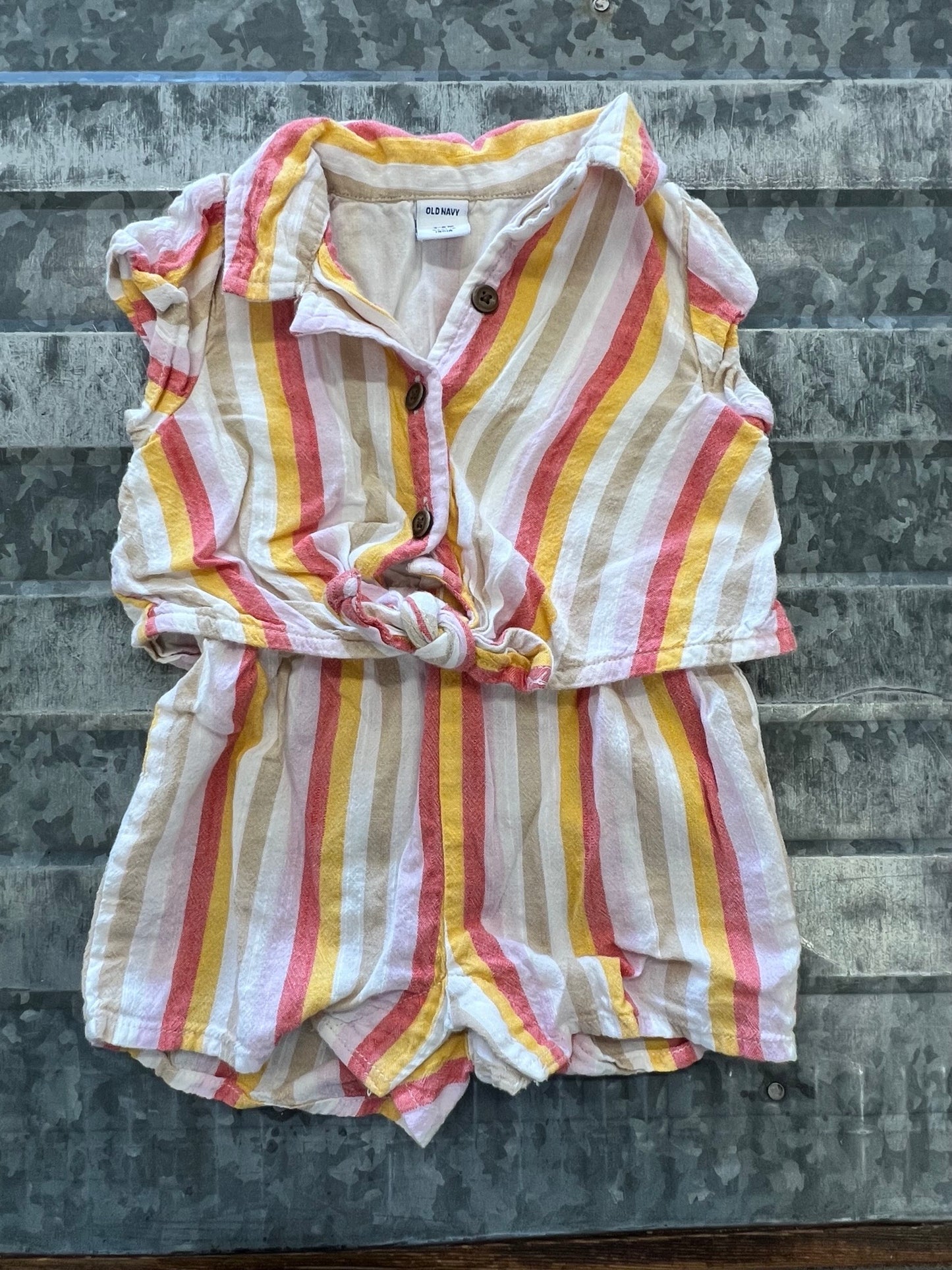 Old Navy Striped Romper - 3/6M