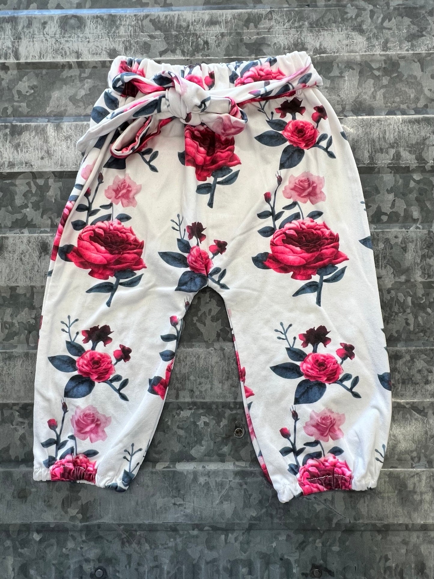 Floral Tie Pants - 3/6M